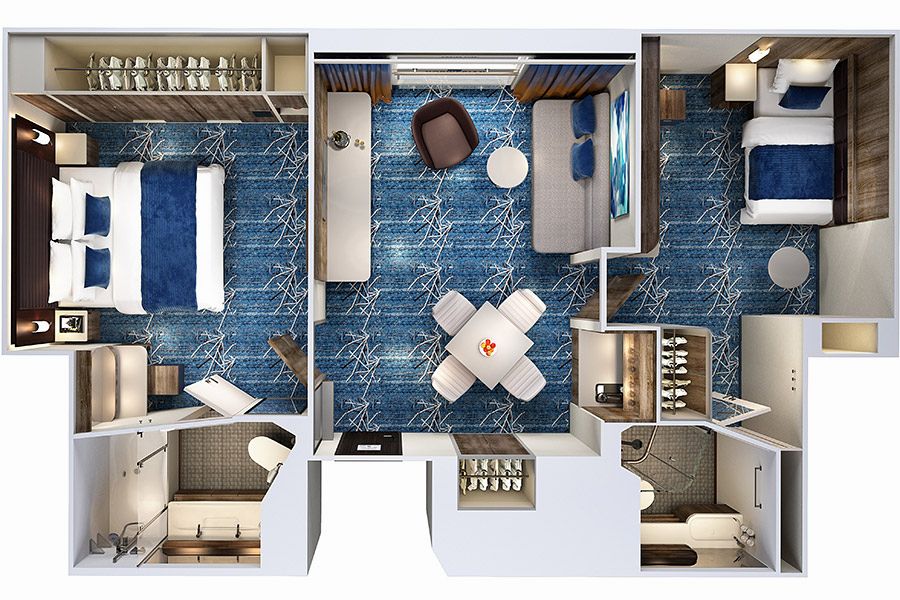 Interior Family Suite with Virtual Balcony