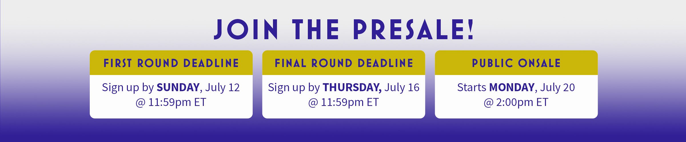 presale timeline