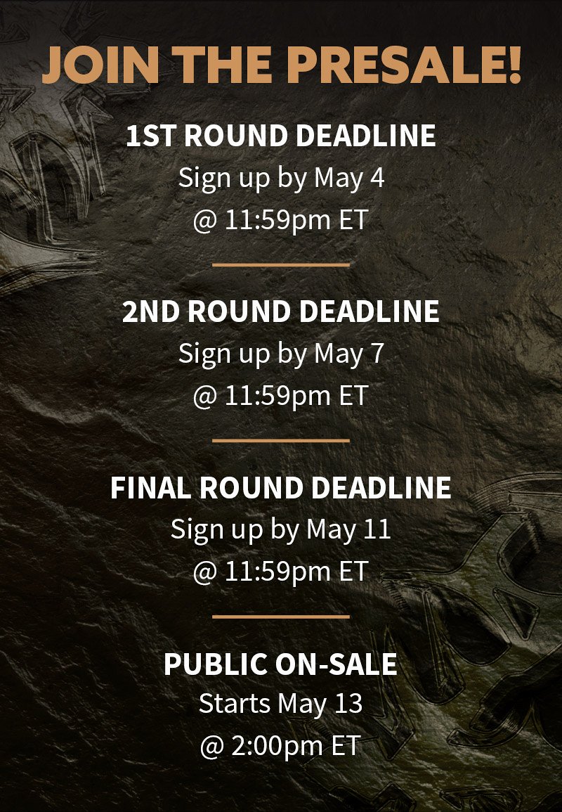 Presale Dates