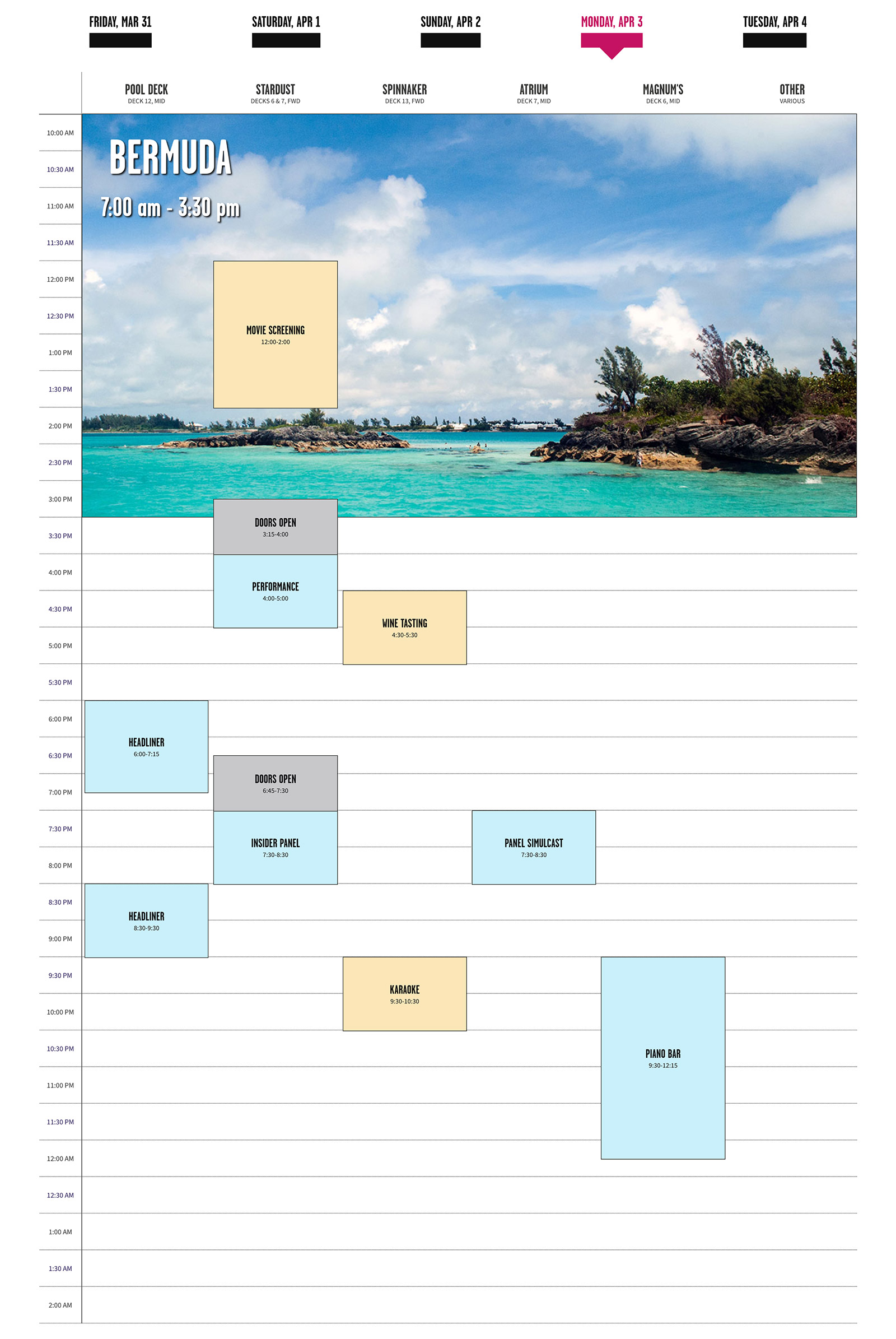 Schedule - The Broadway Cruise